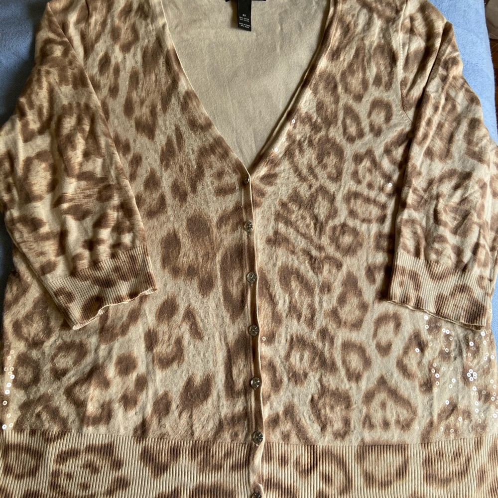 Cheetah print Sweater with iridescent sequins